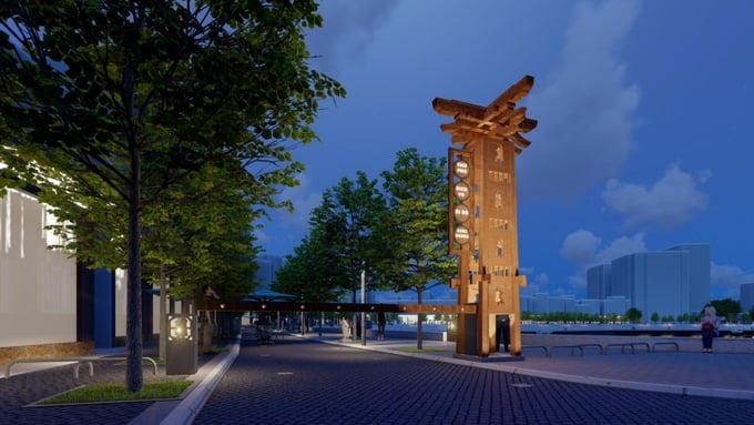 Phối cảnh phố đi bộ hồ Ngọc Khánh lúc về đêm.