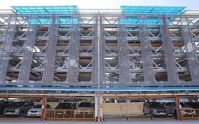 Bãi đỗ xe thông minh tại 255 Phan Châu Trinh - Đà Nẵng. Ảnh Thanh Niên &nbsp;