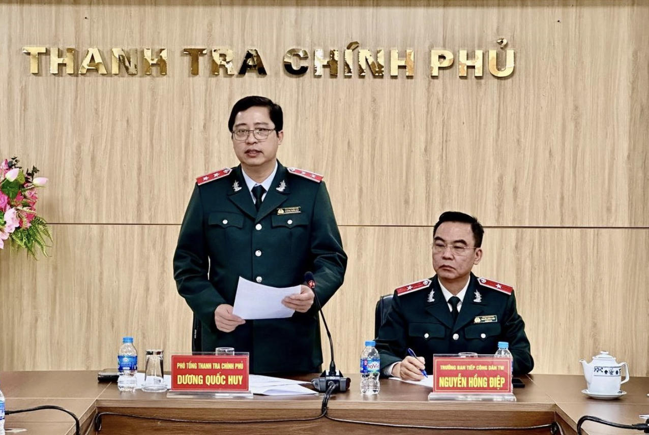 Phó Tổng Thanh tra Dương Quốc Huy phát biểu chỉ đạo tại buổi tiếp công dân.