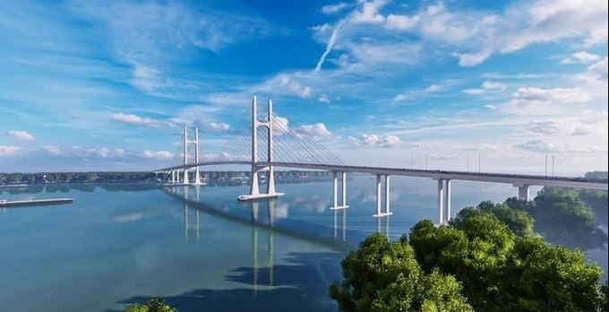 Phối cảnh dự án cầu Rạch Miễu 2 sau khi hoàn thiện. Ảnh: Internet &nbsp;