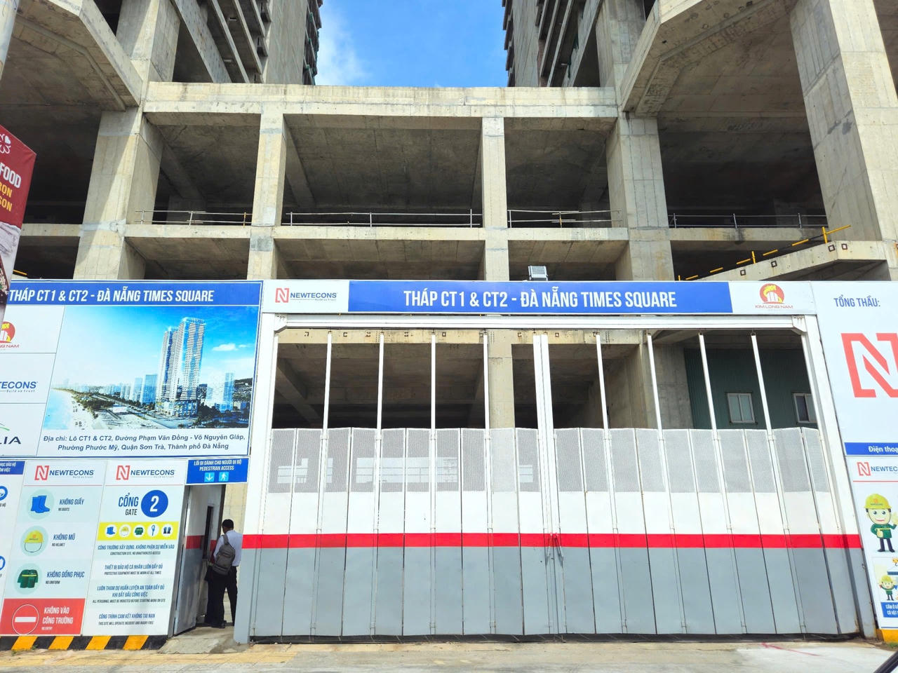 Hai tòa tháp CT1 và CT2 thuộc dự án Đà Nẵng Times Square đã được tái khởi động sau một thời gian tạm dừng