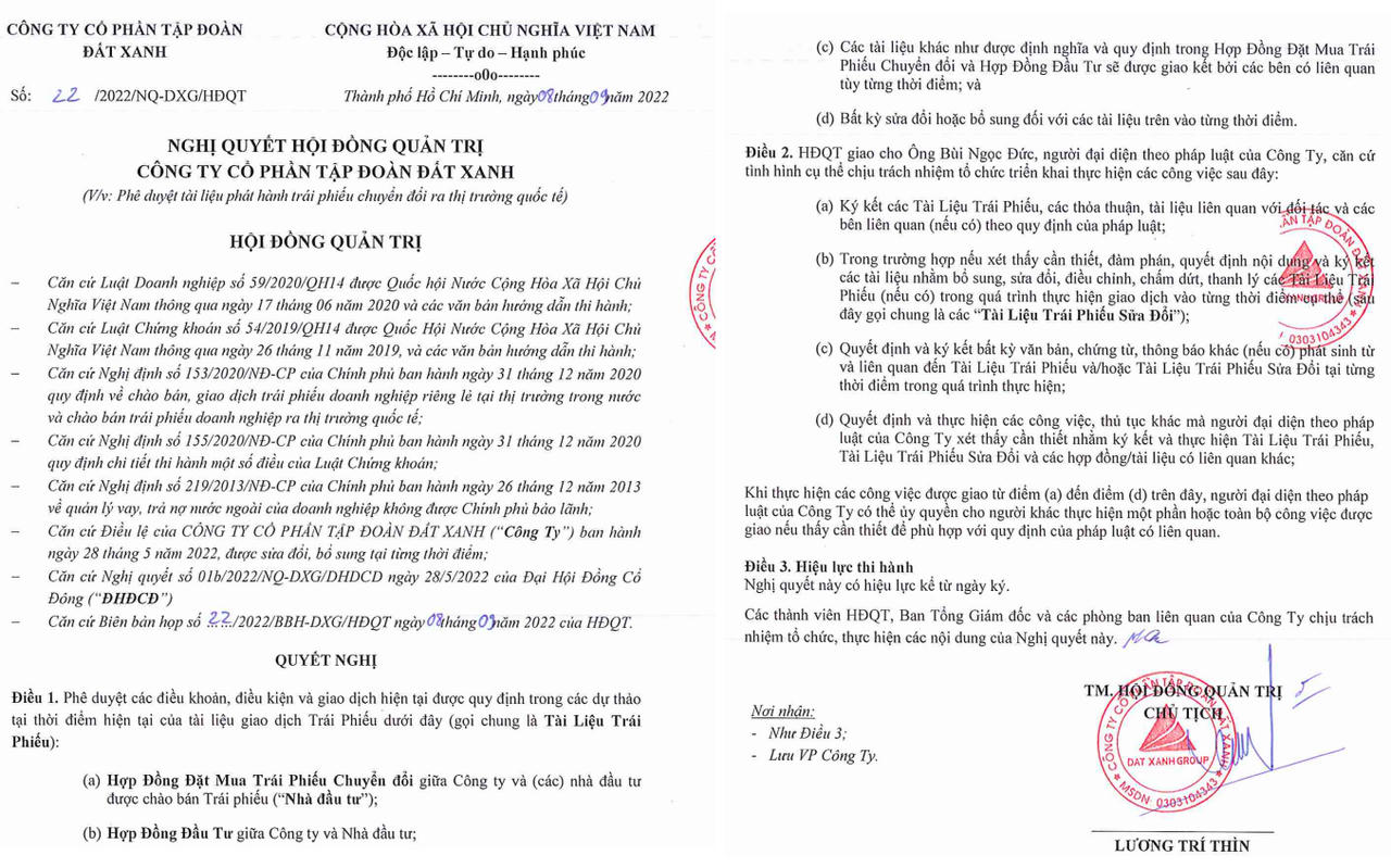 Nghị quyết phát hành trái phiếu chuyển đổi ra thị trường quốc tế
