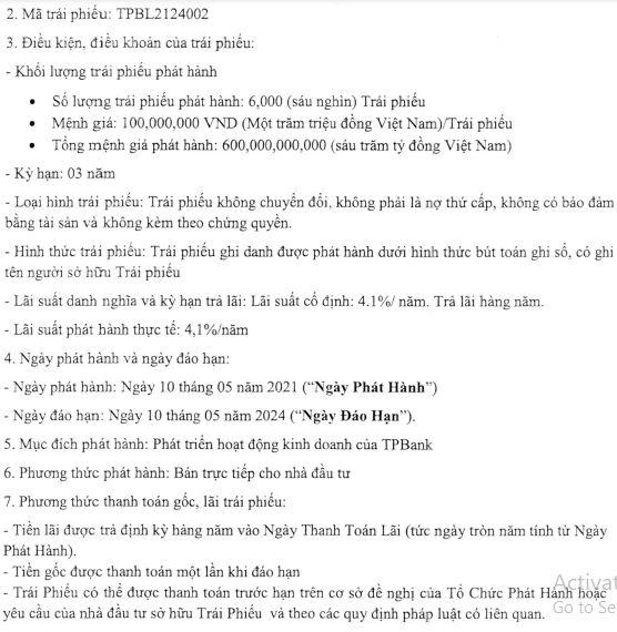 Thông tin về kết quả chào bán trái phiếu với số lượng 600 tỷ đồng. &nbsp;