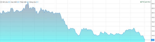 Diễn biến giá cổ phiếu HSG trong một năm qua. Ảnh: VNDirect.