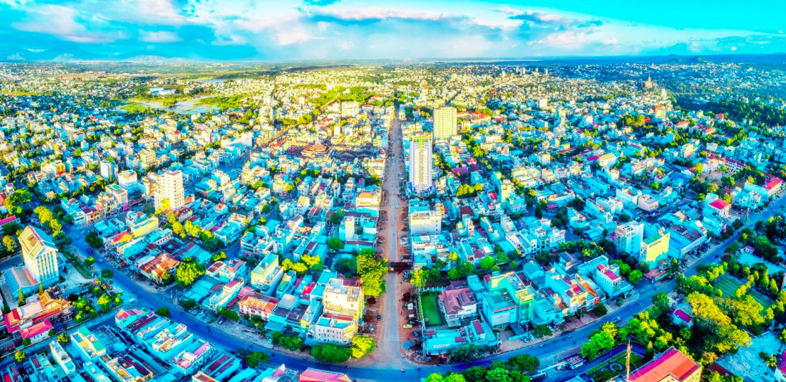 TP. Pleiku nhìn từ trên cao. Ảnh: Phan Nguyên &nbsp;