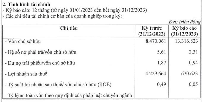 Trích Báo cáo tài chính năm của CTCP Vinpearl
