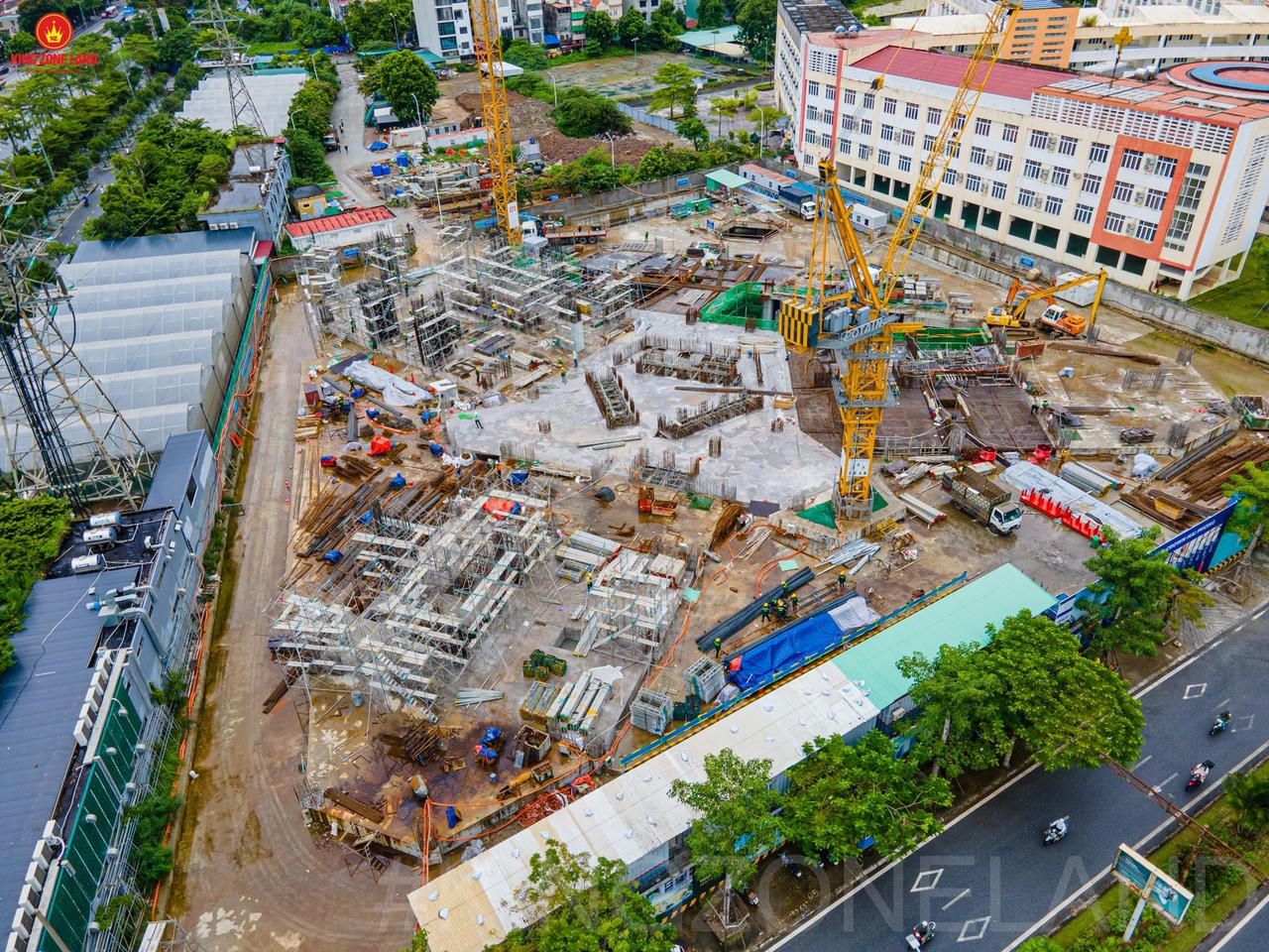 Tiến độ thi công dự án Golden Crown cuối tháng 7/2024 (Ảnh: King Zone Land) &nbsp;