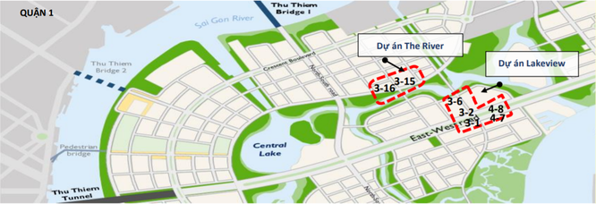 Vị trí các lô đất của CII