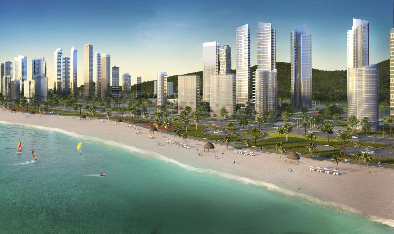 Một góc phối cảnh Sun Elite City, quần thể đô thị nghỉ dưỡng đẳng cấp bên vịnh di sản Hạ Long. (Ảnh: Sun Property) &nbsp;