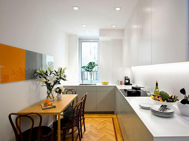 mẫu phòng bếp chung cư cực tiện nghi cho gia đình trẻ