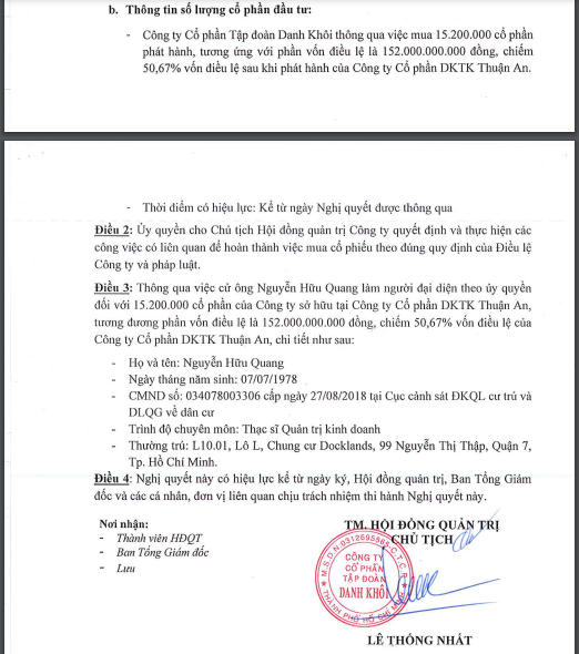 Hàng loạt các thương vụ thâu tóm, thoái vốn tại các công ty BĐS của tập đoàn Danh Khôi 