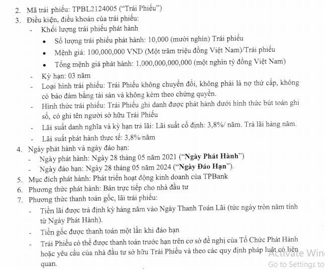 Thông tin về kết quả chào bán trái phiếu với số lượng 1.000 tỷ đồng &nbsp;