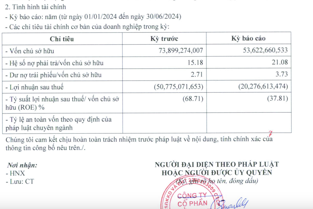 Tình hình 6 tháng đầu năm 2024 của Công ty Đường Man &nbsp;