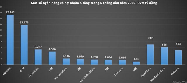 Nguồn: tổng hợp từ BCTC hợp nhất b&aacute;n ni&ecirc;n 2020 so&aacute;t x&eacute;t tại c&aacute;c ng&acirc;n h&agrave;ng.