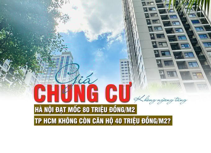 Giá chung cư không ngừng tăng: Hà nội đạt mốc 80 triệu đồng/m2, TP HCM không còn căn hộ 40 triệu đồng/m2?