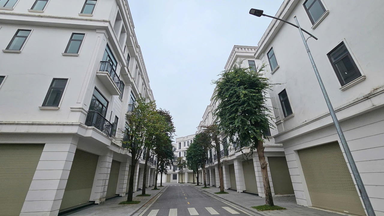 Dãy shophouse HJC Liêm Tuyền nằm cạnh Bệnh viện Việt Đức cơ sở 2 tại Hà Nam cũng chung số phận bỏ hoang , không bóng người nhiều năm nay.