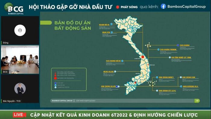 Bản đồ các dự án bất động sản của Bamboo Capital. (Ảnh chụp màn hình)
