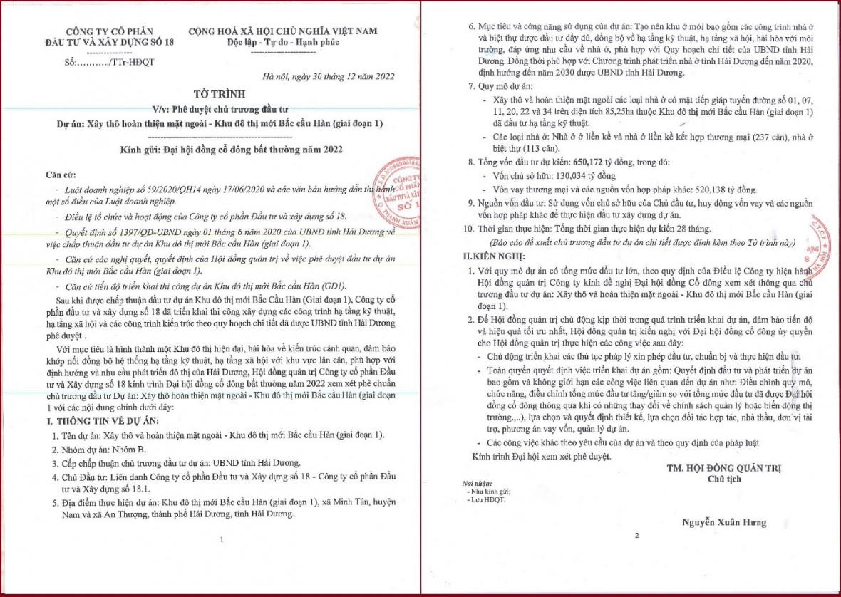Licogi 18 (L18): Doanh thu từ mảng bất động sản “bằng 0”, vẫn muốn làm hai dự án gần 1.400 tỷ đồng tại Vĩnh Phúc và Hải Dương