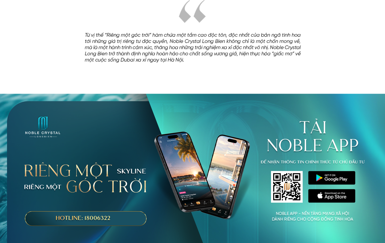 [Emagazine] Noble Crystal Long Biên và đặc quyền riền tư tuyệt đối tại những “biệt phủ trên không” độc bản