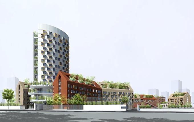 Bối cảnh 3D trường Marie Curie Long Biên