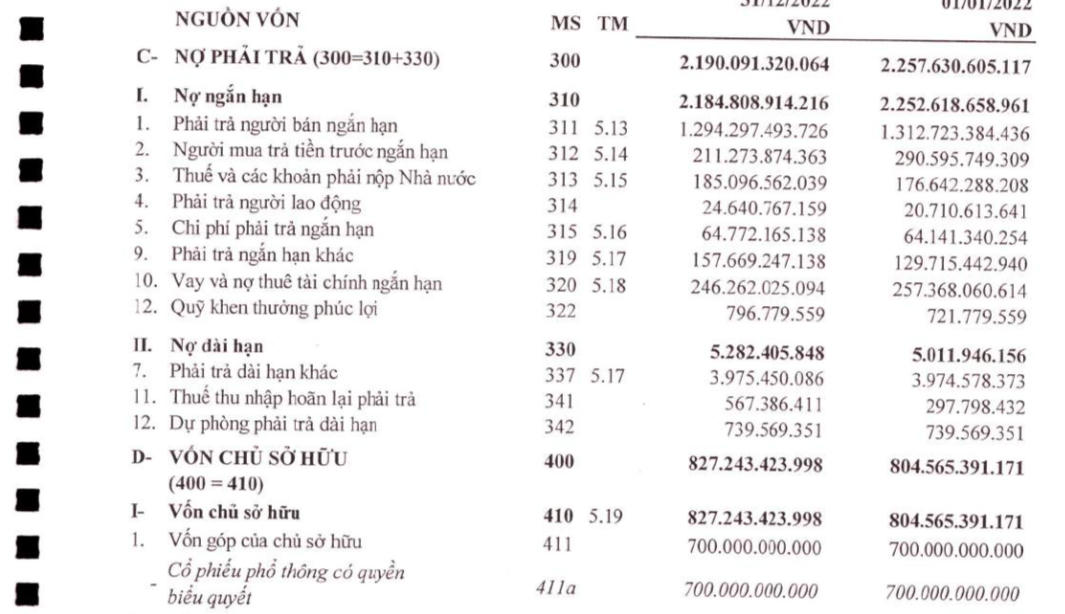 Nợ phải trả của TCT Thăng Long tính đến ngày 30/6/2024 là hơn 1.880 tỷ đồng &nbsp;