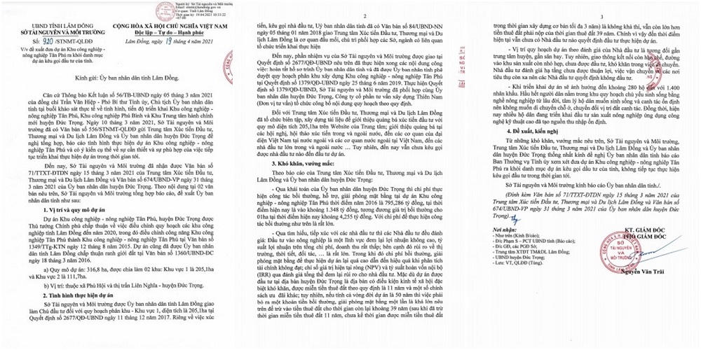 Lâm Đồng: Dự án Khu Công nghiệp – Nông nghiệp Tân Phú “chết yểu” do không có nhà đầu tư 