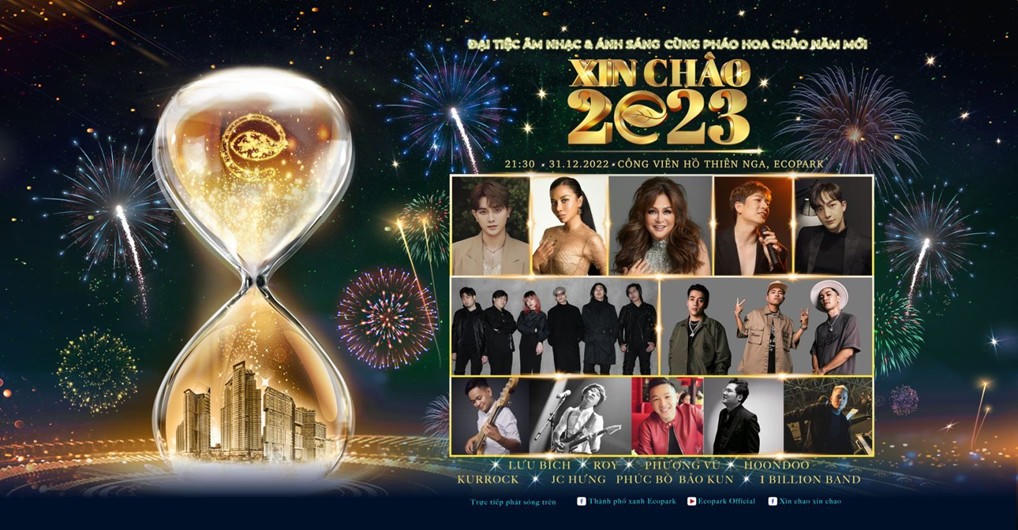 Countdown Ecopark 2023: Đại tiệc của âm thanh, ánh sáng và pháo hoa