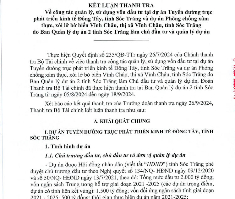Thông báo kết luận thanh tra của Thanh tra Bộ Tài chính&nbsp;