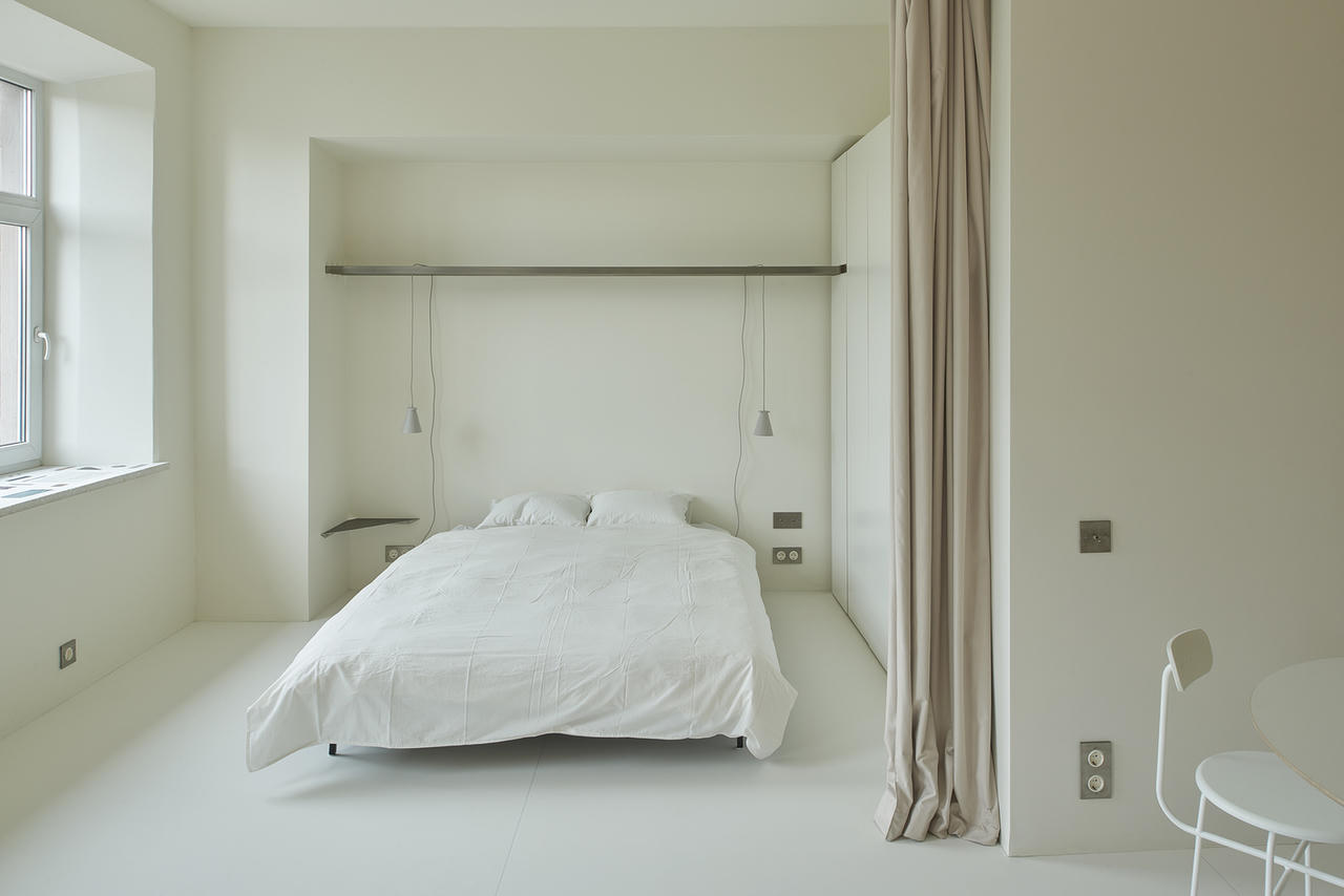 Căn hộ 38 m2 trở nên rộng rãi và có không gian riêng khi cần thiết.