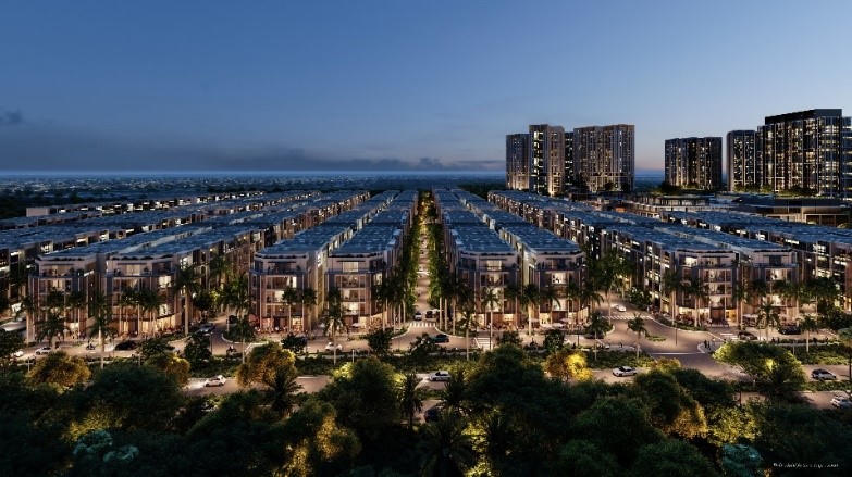 Khu nhà phố SOHO có vị trí đắc địa, tiếp giáp đường Đỗ Xuân Hợp &nbsp;