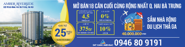 Amber Riverside mở bán 18 căn Dual key cuối cùng quận Hai Bà Trưng