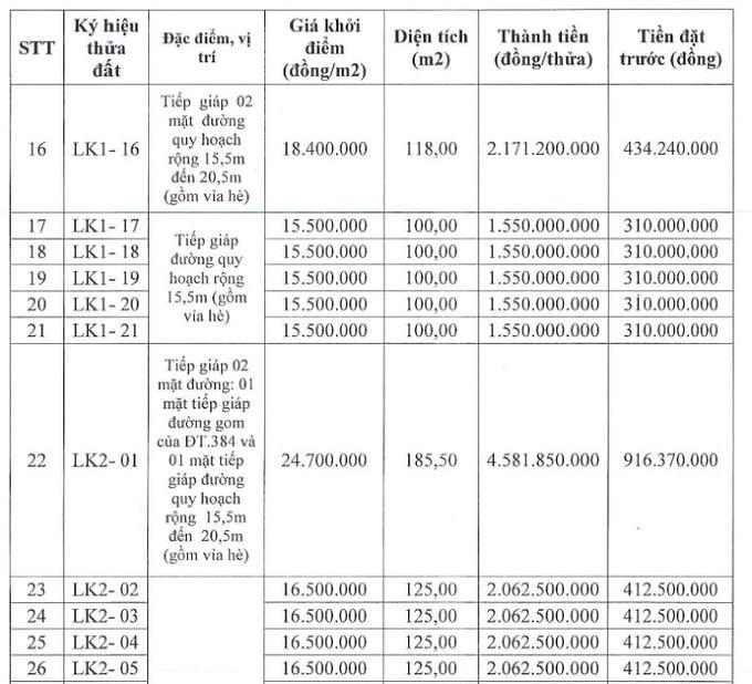 Tỉnh sở hữu 2 đại đô thị của Vinhomes đấu giá 101 lô đất trong tháng 9, giá khởi điểm từ 14,4 triệu đồng/m2