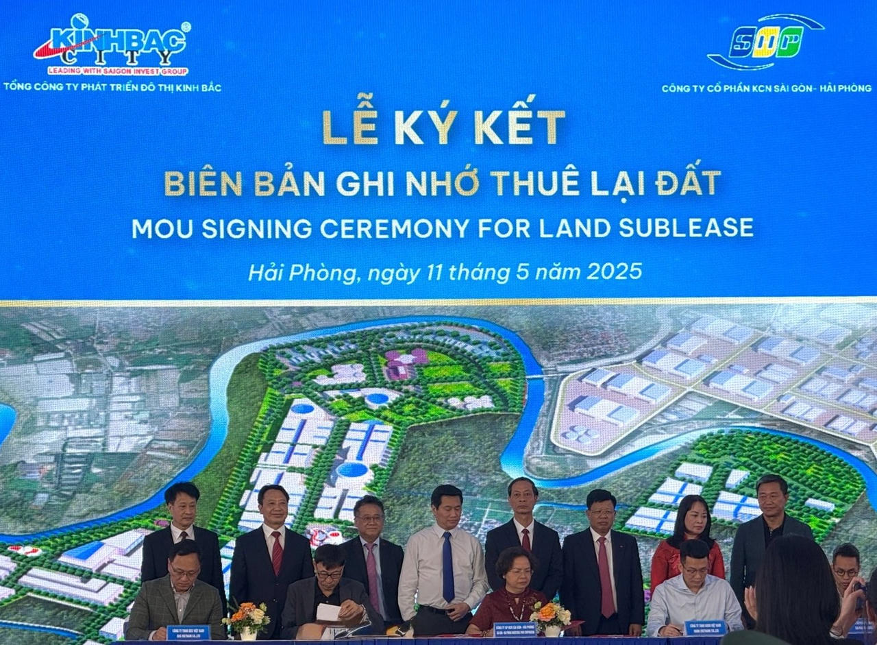 Lễ ký kết biên bản ghi nhớ thuê lại đất tại KCN Tràng Duệ 3.