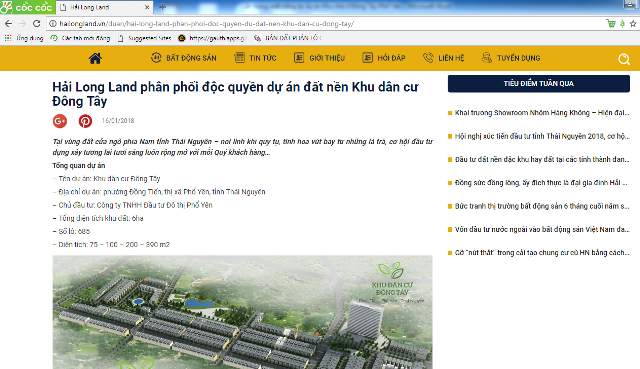 Dự án Đông Tây Phổ Yên: Phân lô, bán nền thu giá chênh vài trăm triệu đồng?