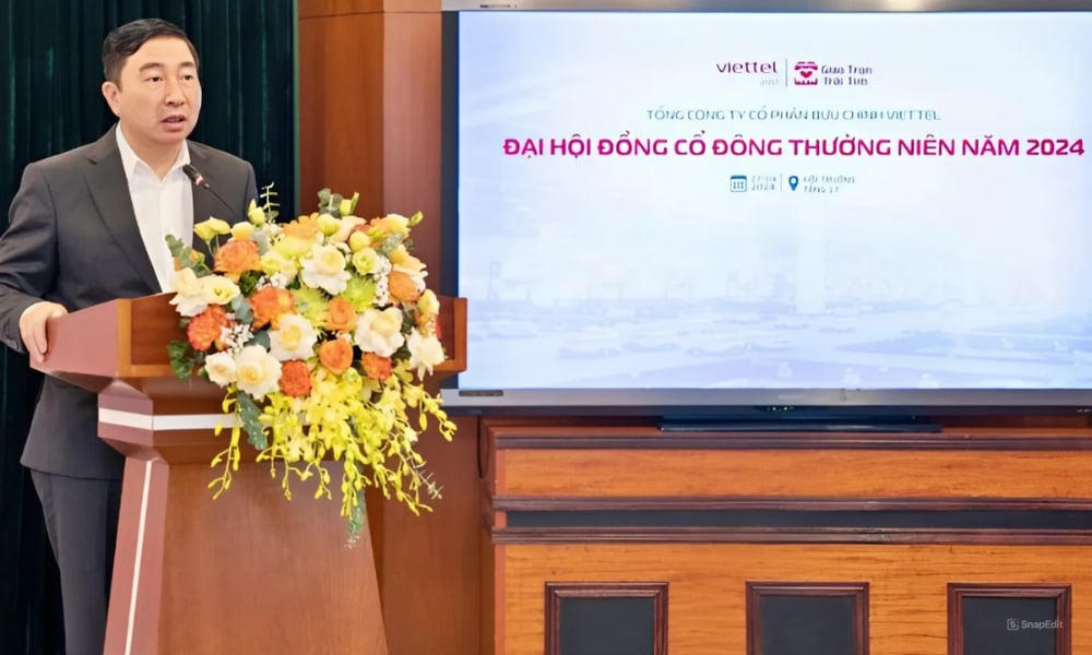 Chủ tịch HĐQT Tổng Công ty cổ phần Bưu chính Viettel tại Đại hội đồng cổ đông thường niên 2024. &nbsp;