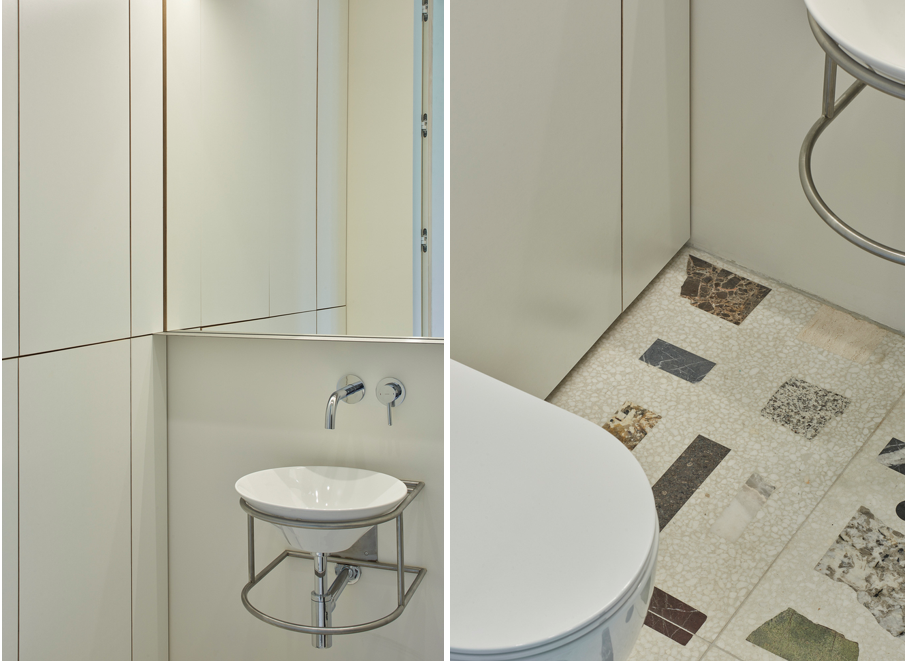 Căn hộ 38 m2 với tường kiểu đồ nội thất