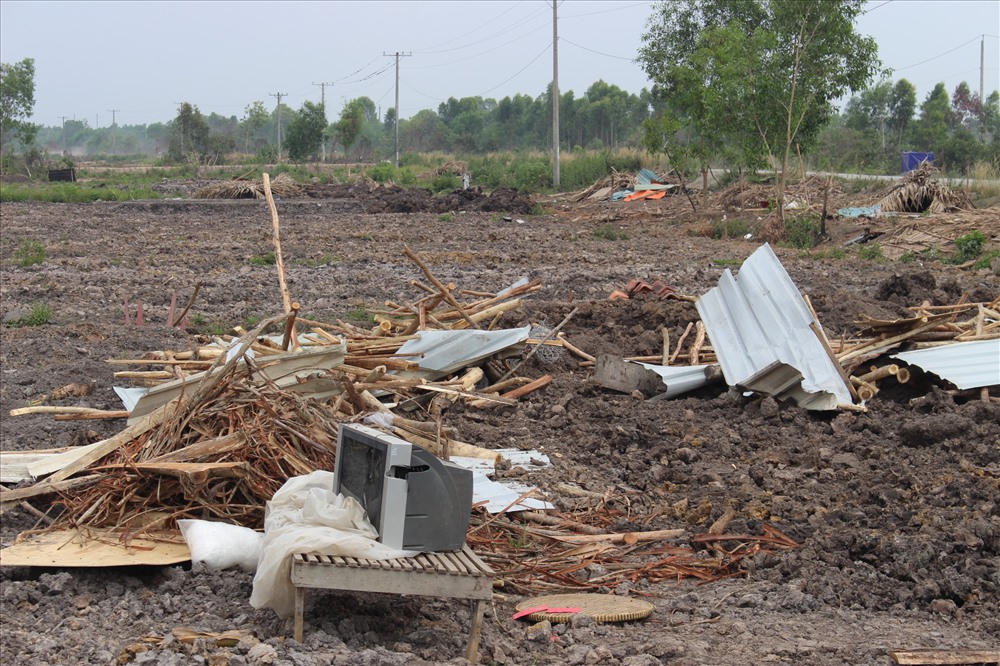 Một căn nhà dựng trái phép sau khi bị tháo dỡ.