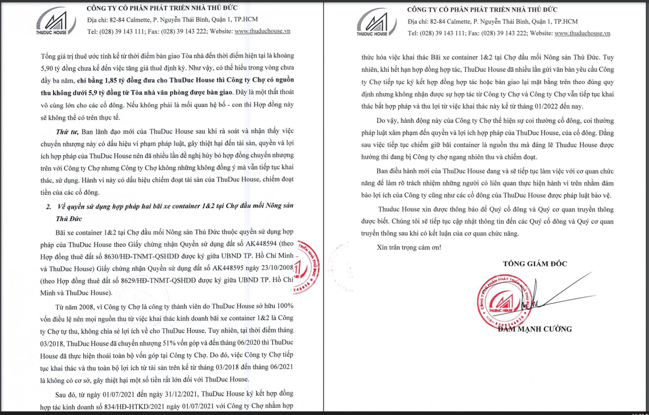 Thông cáo báo chí của Thuduc House.