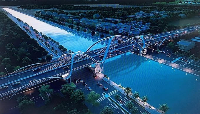 Phối cảnh một cây cầu nằm trong quy hoạch sắp xây dựng của Hậu Giang