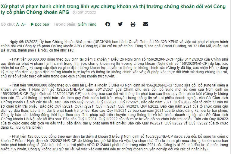 Nhiều công ty chứng khoán bị xử phạt hàng trăm triệu đồng