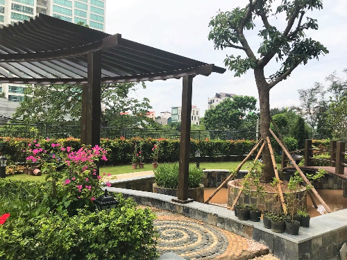 Hệ thống cảnh quan sân vườn tại D. Le Roi Soleil đã sẵn sàng phục vụ cư dân.&nbsp;Website: quangan.vn