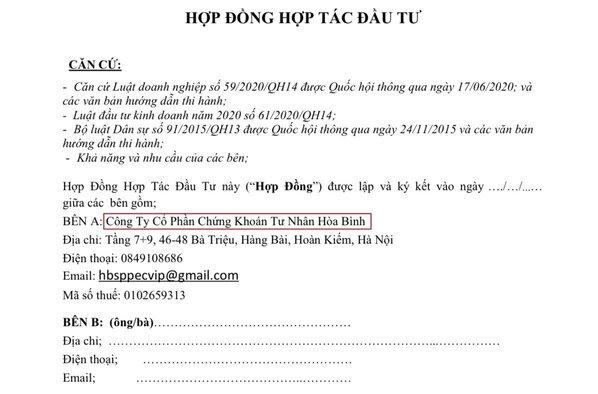 Cảnh báo đối tượng lừa đảo mạo danh lãnh đạo, làm giả con dấu và website Công ty Cổ phần Chứng khoán Hoà Bình 