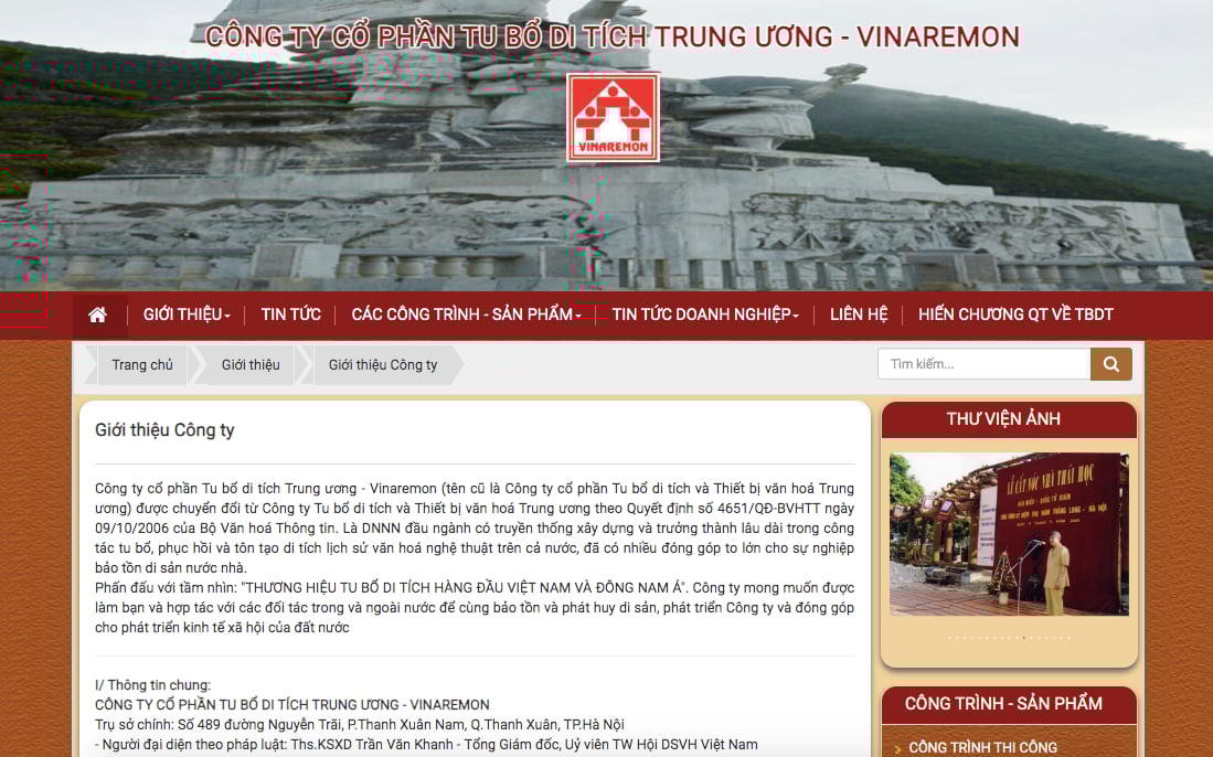 Theo giới thiệu trên website, Chủ tịch HĐQT của công ty là ông Hồ Hữu Hành