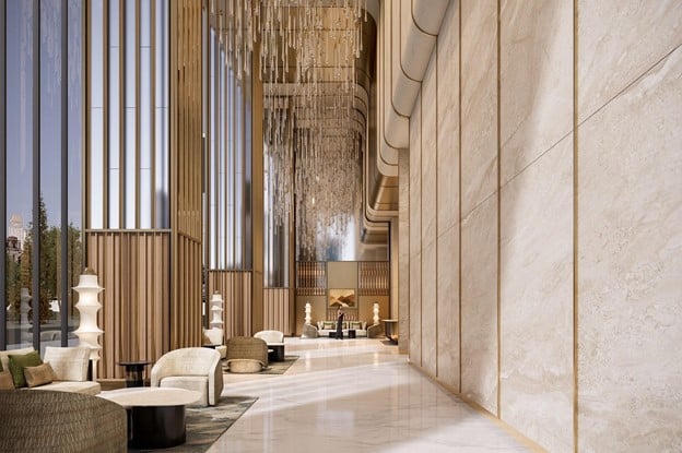 Sun Feliza Suites sở hữu sảnh đón cao tới 14m, lần đầu tiên xuất hiện tại Cầu Giấy. (Ảnh: Sun Property) &nbsp;