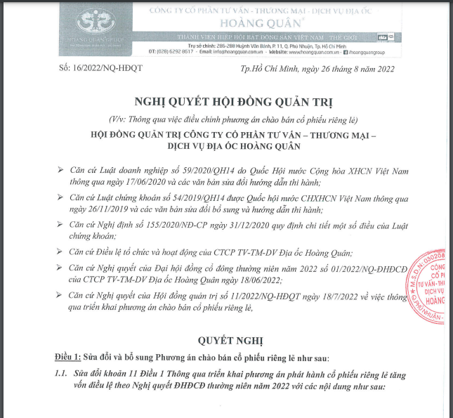 Địa ốc Hoàng Quân muốn chi 650 tỷ mua cổ phần chủ sở hữu dự án Golden City