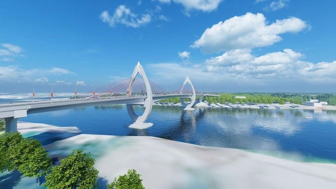 Phối cảnh cầu bắc qua sông Đào, tỉnh Nam Định. Ảnh: Internet &nbsp;