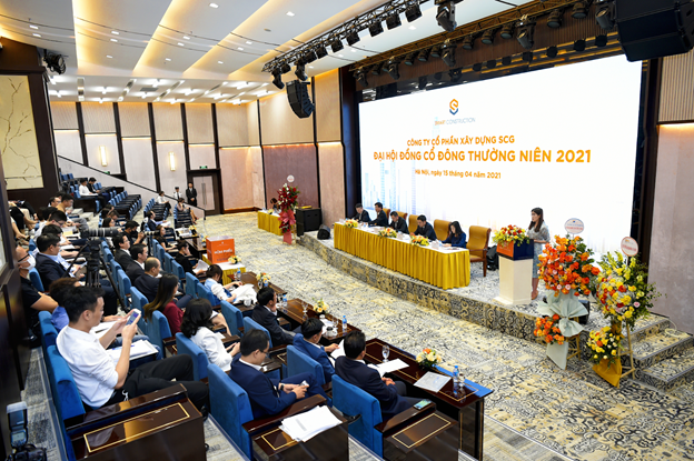 Toàn cảnh Đại hội đồng cổ đông thường niên 2021 của Công ty cổ phần Xây dựng SCG &nbsp;