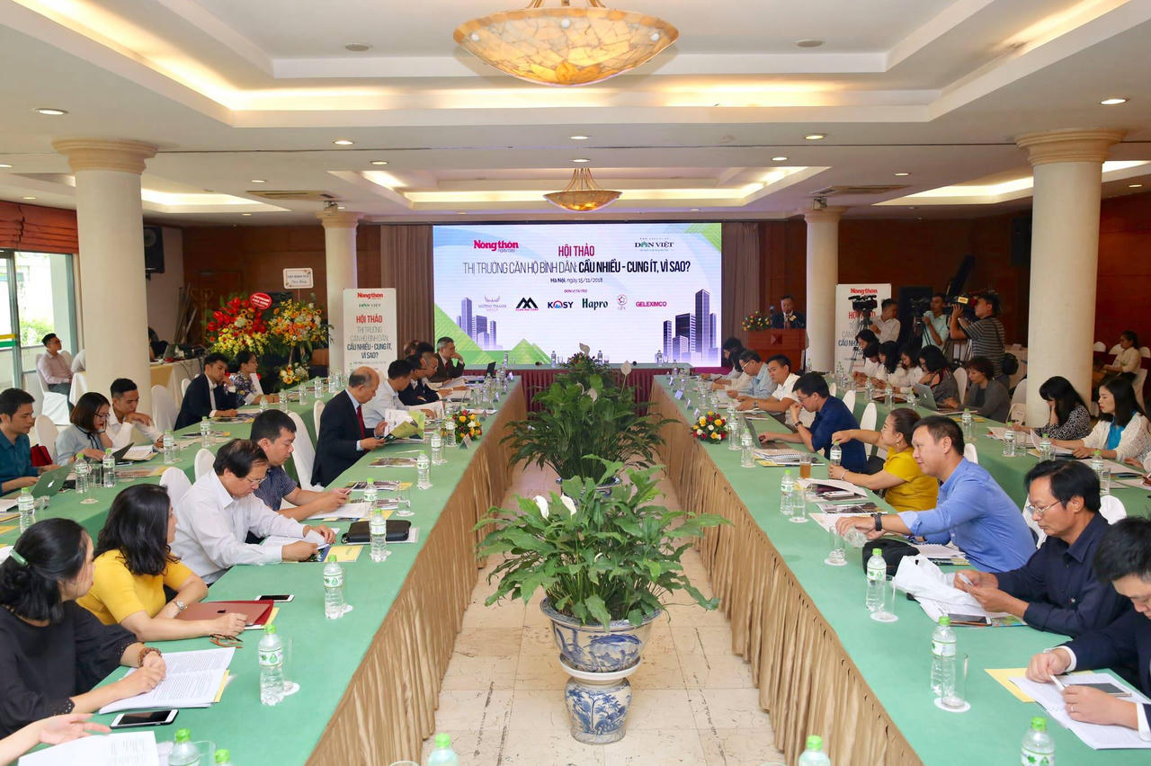 Ban tổ chức hội thảo kỳ vọng, sẽ có nhiều ý tưởng mới thúc đẩy sự phát triển phân khúc nhà ở bình dân. (Ảnh: Đàm Duy)
