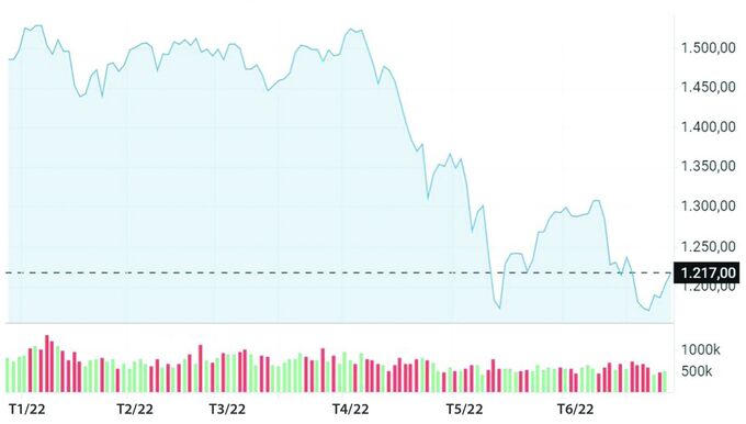 VN-Index đã giảm gần 25% kể từ đầu năm 2022 đến nay. &nbsp;