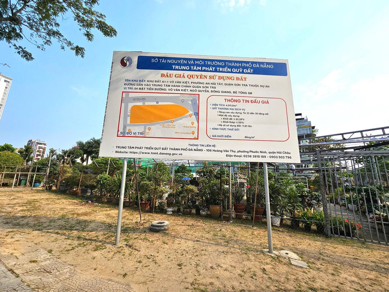 Khu đất có ký hiệu A1-1, nằm tại mặt tiền đường Võ Văn Kiệt.